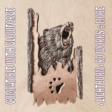 BEAR 3d illusion & laser-ready file 3DWave.us